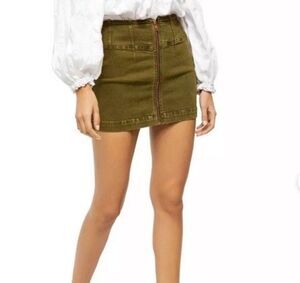 Free People Size 27 We The Free Virgo Skirt Olive Green